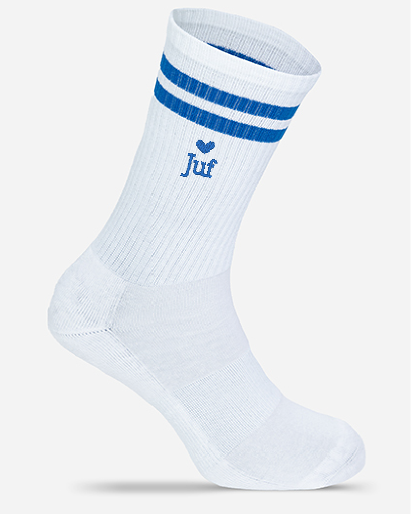 Gepersonaliseerde 'Juf' Sportsokken – Het Leukste Bedankje voor het Einde van het Schooljaar!