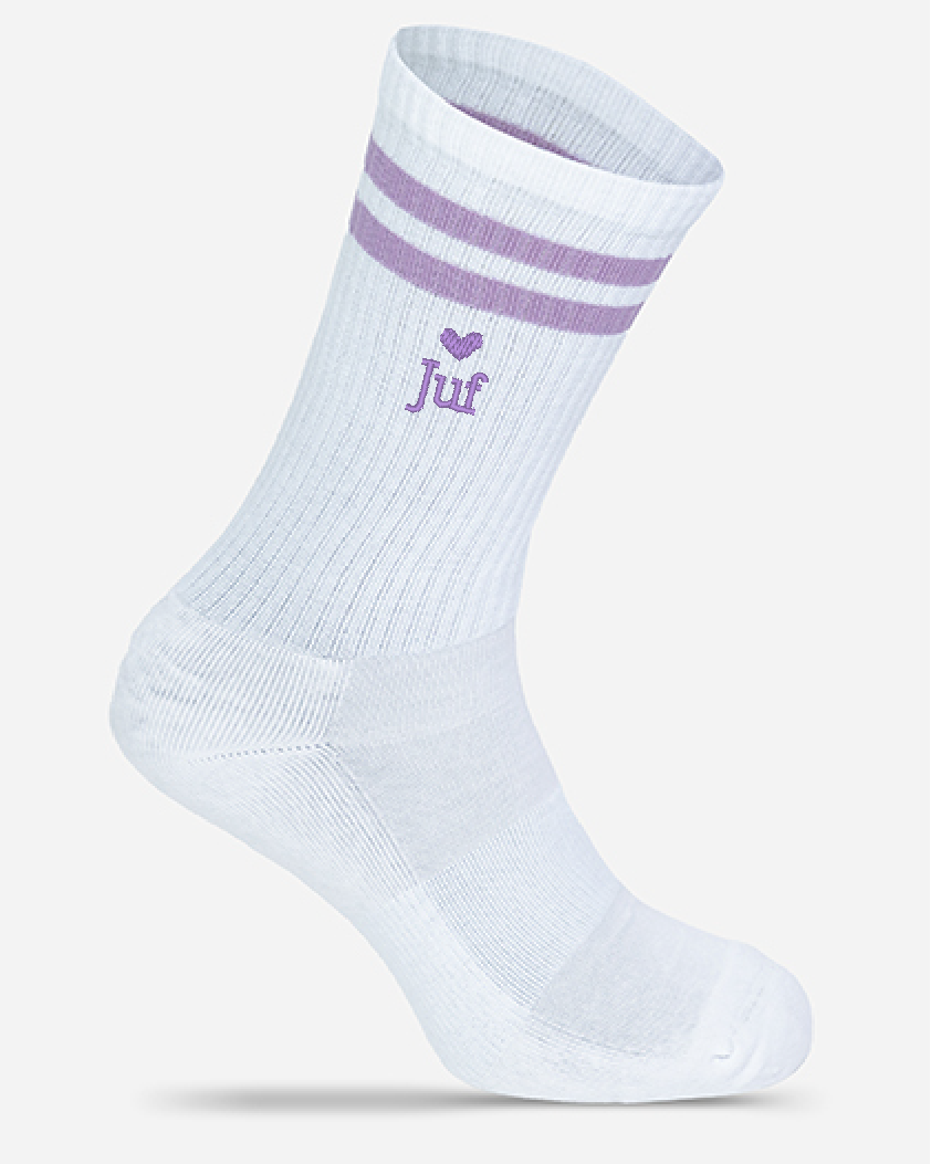 Gepersonaliseerde 'Juf' Sportsokken – Het Leukste Bedankje voor het Einde van het Schooljaar!